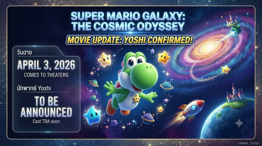 Super Mario Galaxy Movie อัปเดต วันฉาย นักพากย์ Yoshi